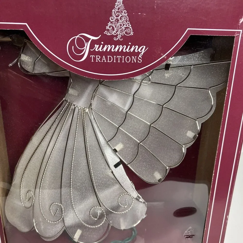 BEAUTIFUL TRIMMING TRADITIONS SPARKLING SILVER LIGHTED ANGEL TREE TOPPER 9